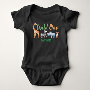 Body Wild One Safari animal 1er anniversaire Personnali