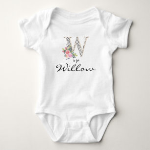 Body Willow Name Reveillez Floral Letter W Retro Flower