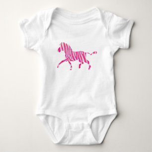 Body Zebra Hot rose et blanc Silhouette