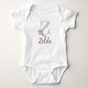 Body Zelda Nom Révéler Floral Lettre Z Fleur Vintage