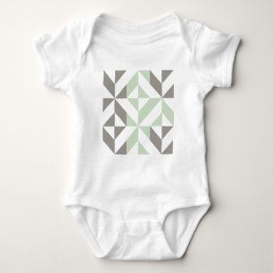 Body ZigZag géométrique Sage Green et Silver