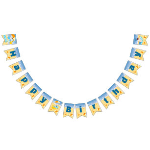 Bodyboard boy beach Birthday Party Bunting Flags