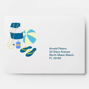 Bodyboard boy fun beach birthday party envelope