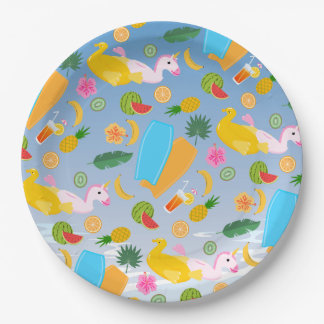Bodyboard boy fun beach birthday party paper plate
