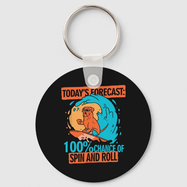 Bodyboarding Bodyboarder Spin And Roll  Keychain (Front)