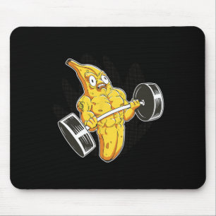 Bodybuilder Banana Lifting Weights Funny Bodybuild Mouse Pad