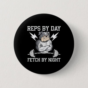 Bodybuilder Dog Lover Gym Wear Fitness Workout Bod 2 Inch Round Button