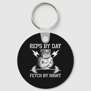 Bodybuilder Dog Lover Gym Wear Fitness Workout Bod Keychain