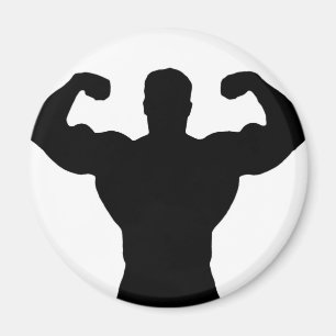 bodybuilder flexing muscles magnet