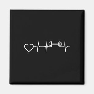 Bodybuilder Heartbeat Dumbbell Weightlifting Gym F Magnet