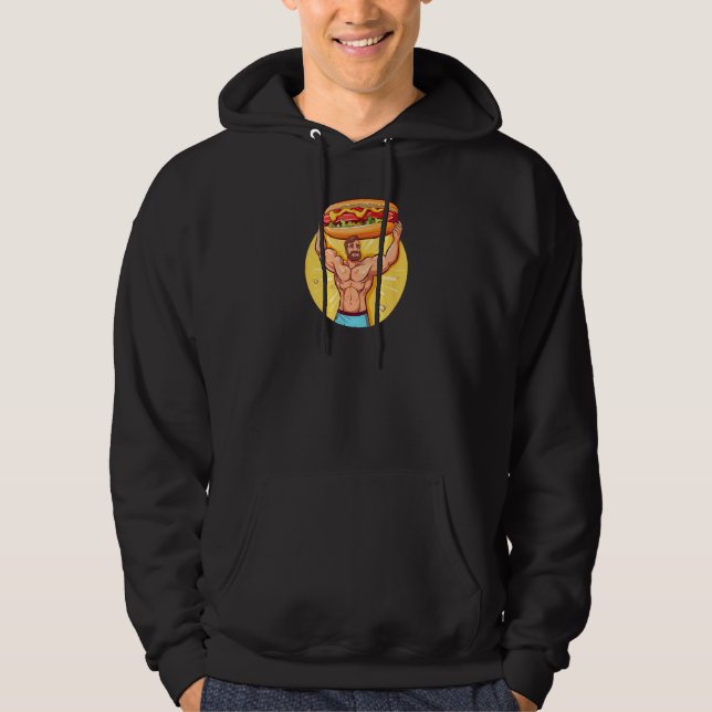 Bodybuilder Hot Dog Hot Dog Hoodie (Front)