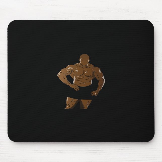 Bodybuilder In Pose – Strength And Pion For Bodybu Mouse Pad (Front)