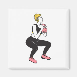 Bodybuilder Leg Day Girl Kettlebells Fitness Bodyb Magnet