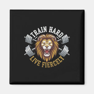 Bodybuilder Lion Lover Gym Wear Fitness Workout Bo Magnet