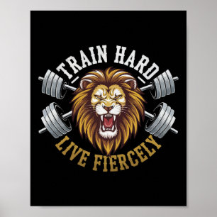 Bodybuilder Lion Lover Gym Wear Fitness Workout Bo Poster
