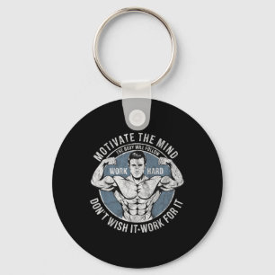 Bodybuilder Old School Vintage 80s Weight Sports B Keychain