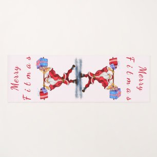 Bodybuilder Santa Claus with Christmas Gifts Funny Yoga Mat