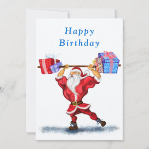 Bodybuilder Santa Claus with Gifts - Birthday Fun