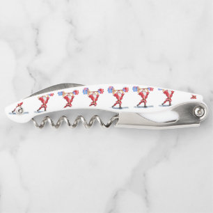 Bodybuilder Santa Funny Christmas Corkscrew