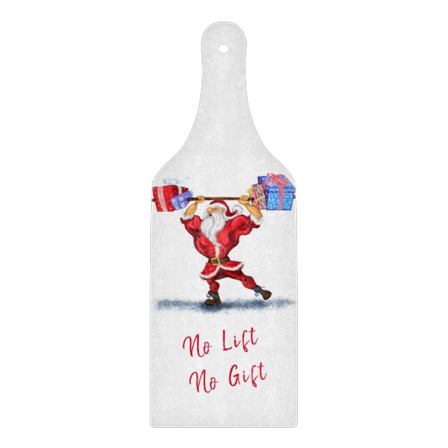 Bodybuilder Santa Funny Christmas Cutting Board (Front)