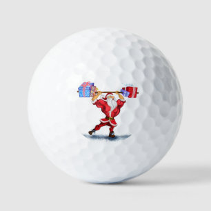 Bodybuilder Santa Funny Christmas Golf Balls Gift