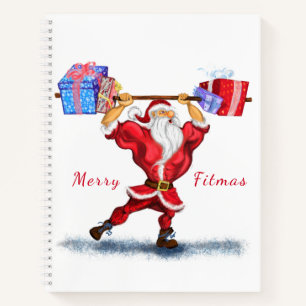 Bodybuilder Santa Funny Christmas Notebook