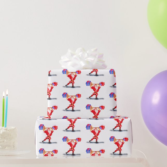 Bodybuilder Santa Funny Christmas Wrapping Paper (Party Gifts)