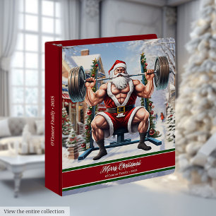 Bodybuilder Santa Ring Binder Classic Christmas Gi