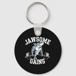 Bodybuilder Shark Lover Gym Fitness Workout Bodybu Keychain