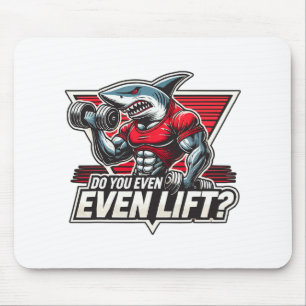 Bodybuilder Shark Lover Gym Fitness Workout Bodybu Mouse Pad