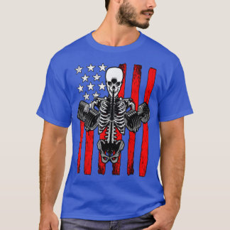 Bodybuilder Skeleton Gym Workout Athlete Halloween T-Shirt
