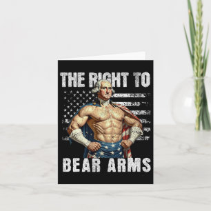 Bodybuilding 4th Of July Dad Usa Flag 2nd Amendmen Card