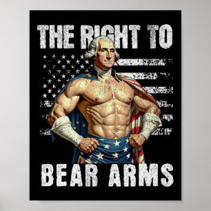 Bodybuilding 4th Of July Dad Usa Flag 2nd Amendmen Poster