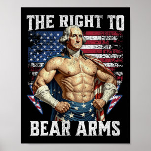 Bodybuilding 4th Of July Dad Usa Flag 2nd Bear Arm Poster