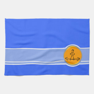 Bodybuilding; blue & orange kitchen towel