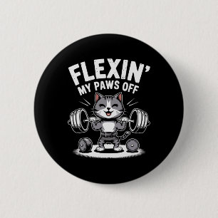 Bodybuilding Cat Owner Fitness Workout Gym Instruc 2 Inch Round Button