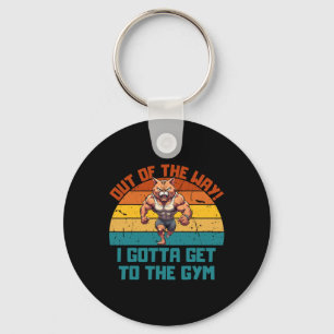 Bodybuilding Cat Weight Lifting For Men Women Keychain