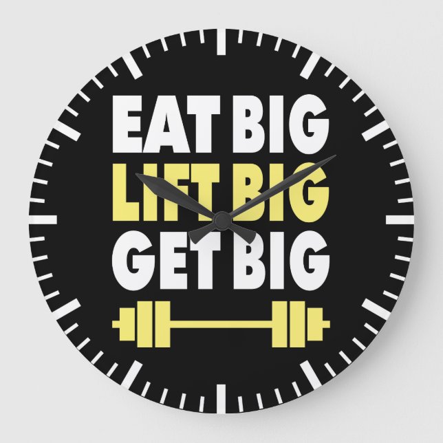Bodybuilding - Eat Big, Lift Big, Get Big Large Clock (Front)