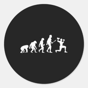 Bodybuilding Evolution Funny Bodybuilding Workout Classic Round Sticker