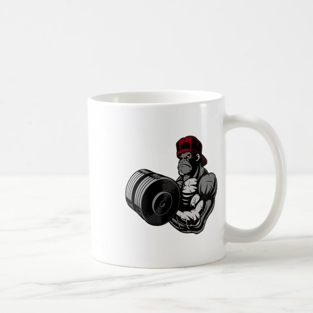 Bodybuilding Gorilla Gym Strength Training Workout Coffee Mug (Right)