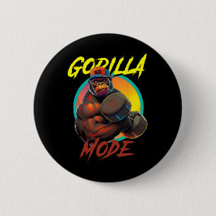 Bodybuilding Gorilla Mode Workout 2 Inch Round Button