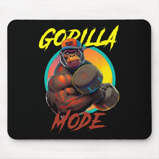 Bodybuilding Gorilla Mode Workout  Mouse Pad (Front)