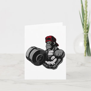 Bodybuilding Gorilla Workout Gym Strength Training Card