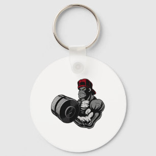 Bodybuilding Gorilla Workout Gym Strength Training Keychain