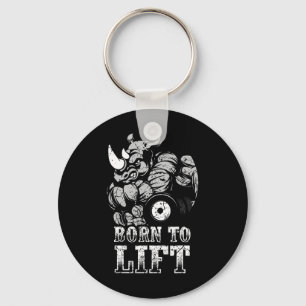 Bodybuilding Gym Fitness Training Muscle Rhino Gif Keychain