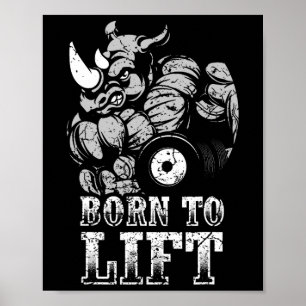 Bodybuilding Gym Fitness Training Muscle Rhino Gif Poster