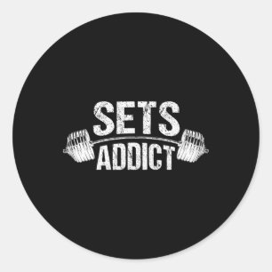 Bodybuilding Gym Fitness Workout Lifting Lover Set Classic Round Sticker