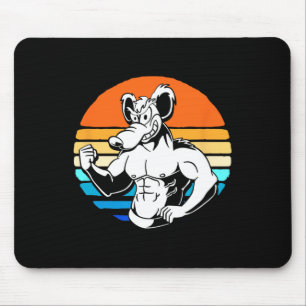 Bodybuilding Gym Lover Retro Gym Rat Mouse Pad