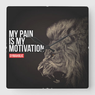 Bodybuilding Gym Motivation Square Wall Clock