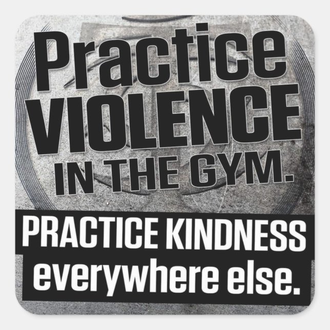 Bodybuilding Gym Workout Motivational Square Sticker (Front)